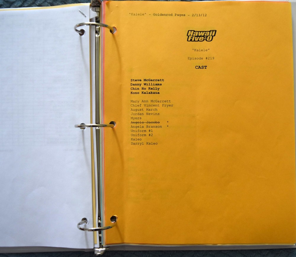 2012 Hawaii Five-O "Kalele" Original Script + Shooting Schedule