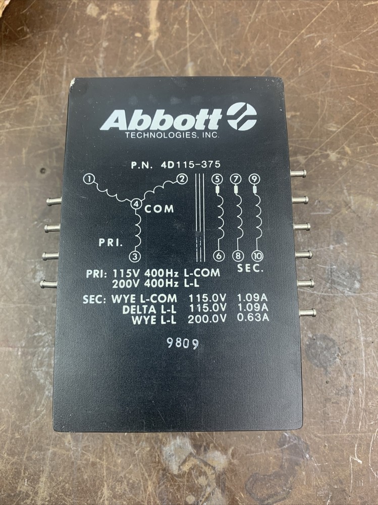 ABBOTT Technologies Transformer pn- 4d115-375 VN