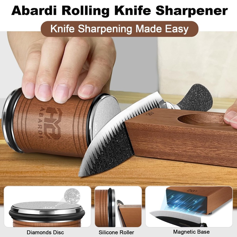 Rolling Knife Sharpener, Knife Sharpening with Diamonds Made Easy, Knife Shar...