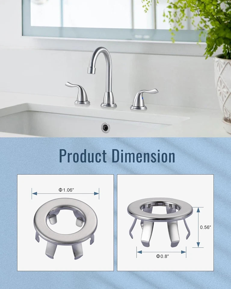 Sink Overflow Ring Brushed Nickel: 2 Pack Solid Brass Bathroom Vessel Sink Over