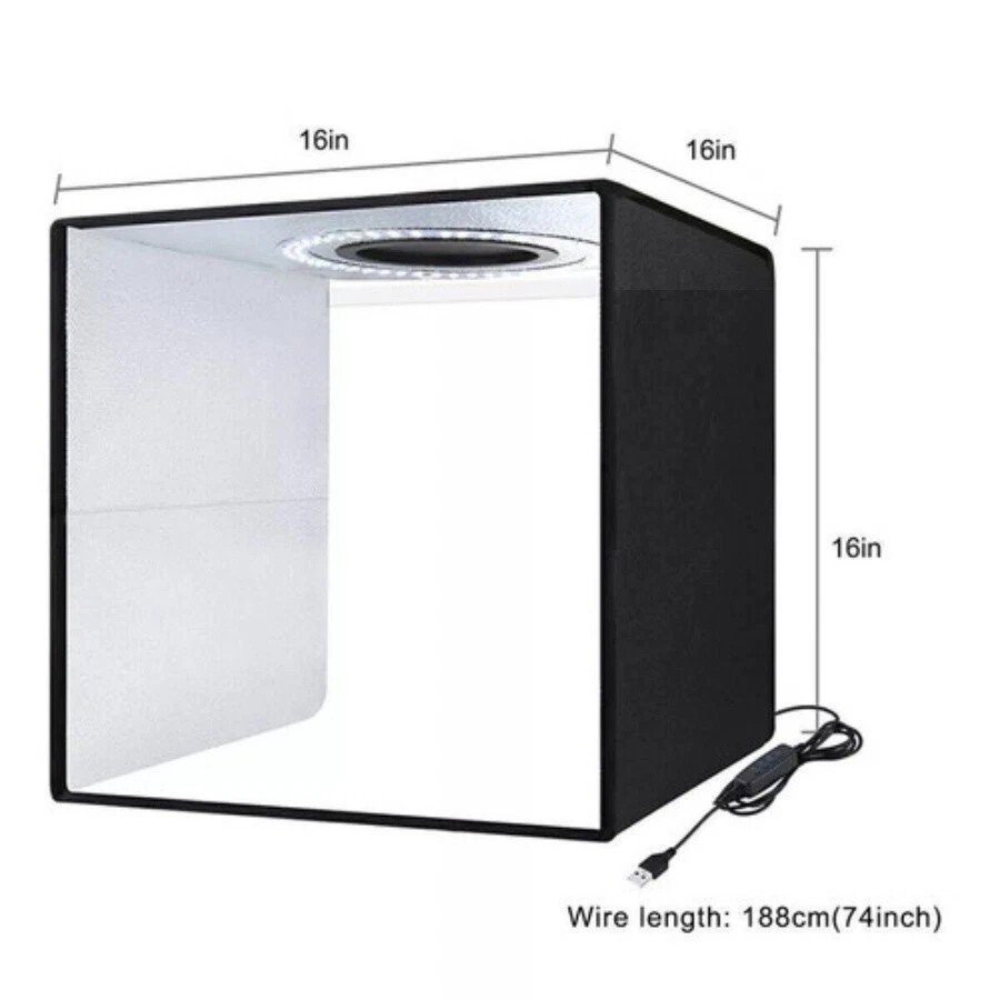 16x16" Large Portable LED Photo Light Box Shooting Tent Photography Studio Fast⭐