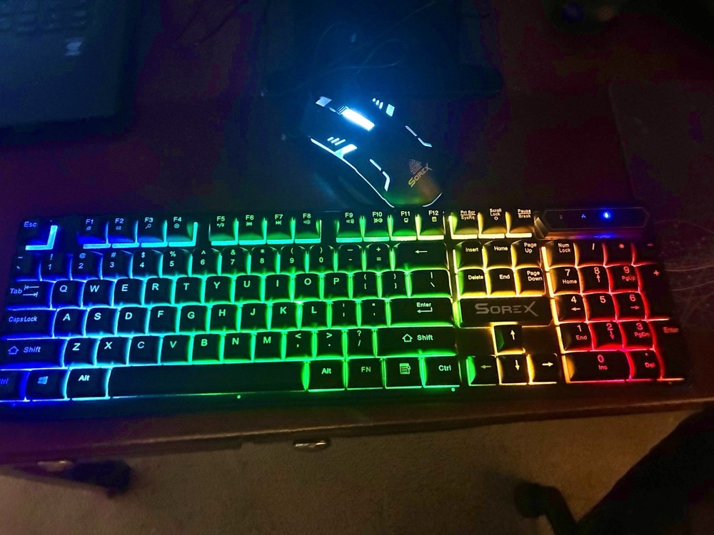 Computer Desktop Gaming Keyboard and Mouse Mechanical Feel Led Light Backlit