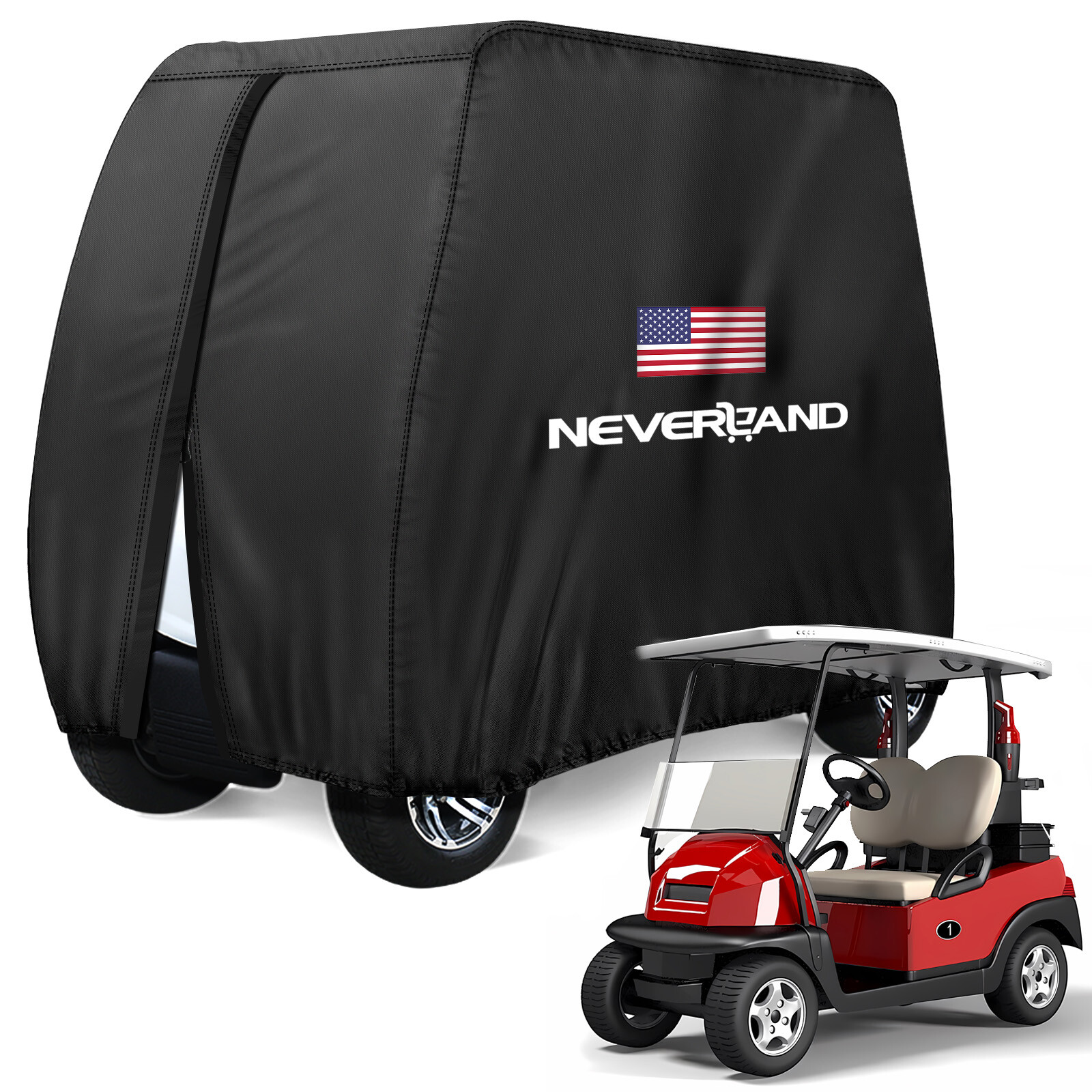 Heavy Duty Waterproof Golf Cart Cover Tarp 4 Passenger fits EZGO Club Car Yamaha