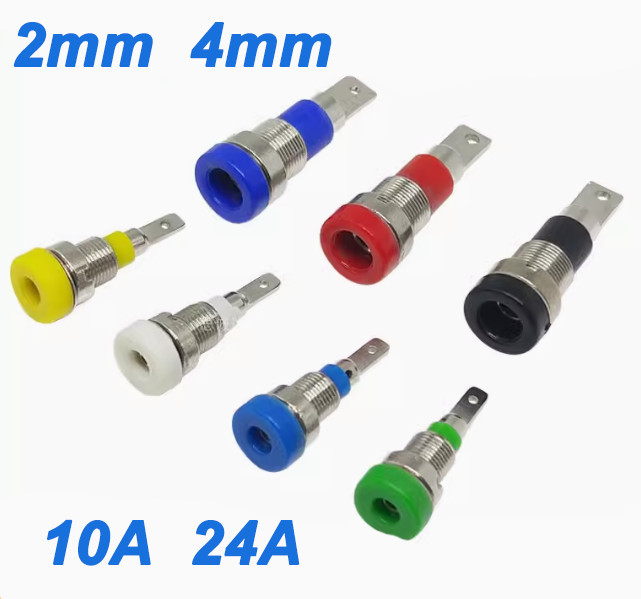 2mm 4mm Banana Plug Socket Binding Posts - Female Jack Adapters, 10A 24A