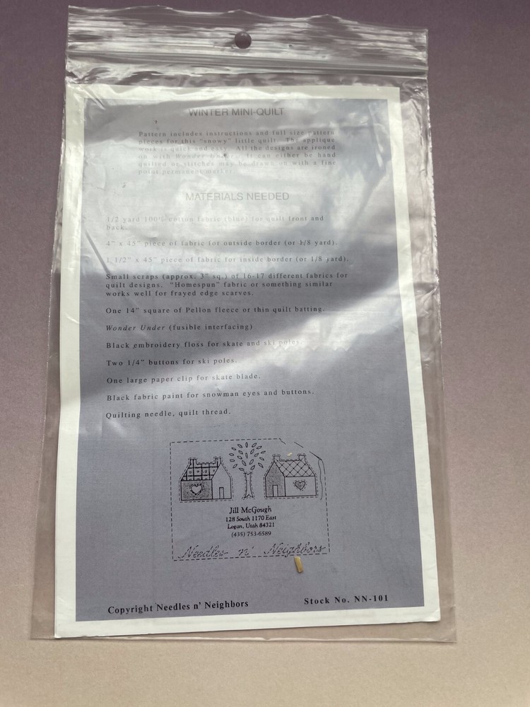 Winter Mini Quilt Sewing Pattern Diagram
