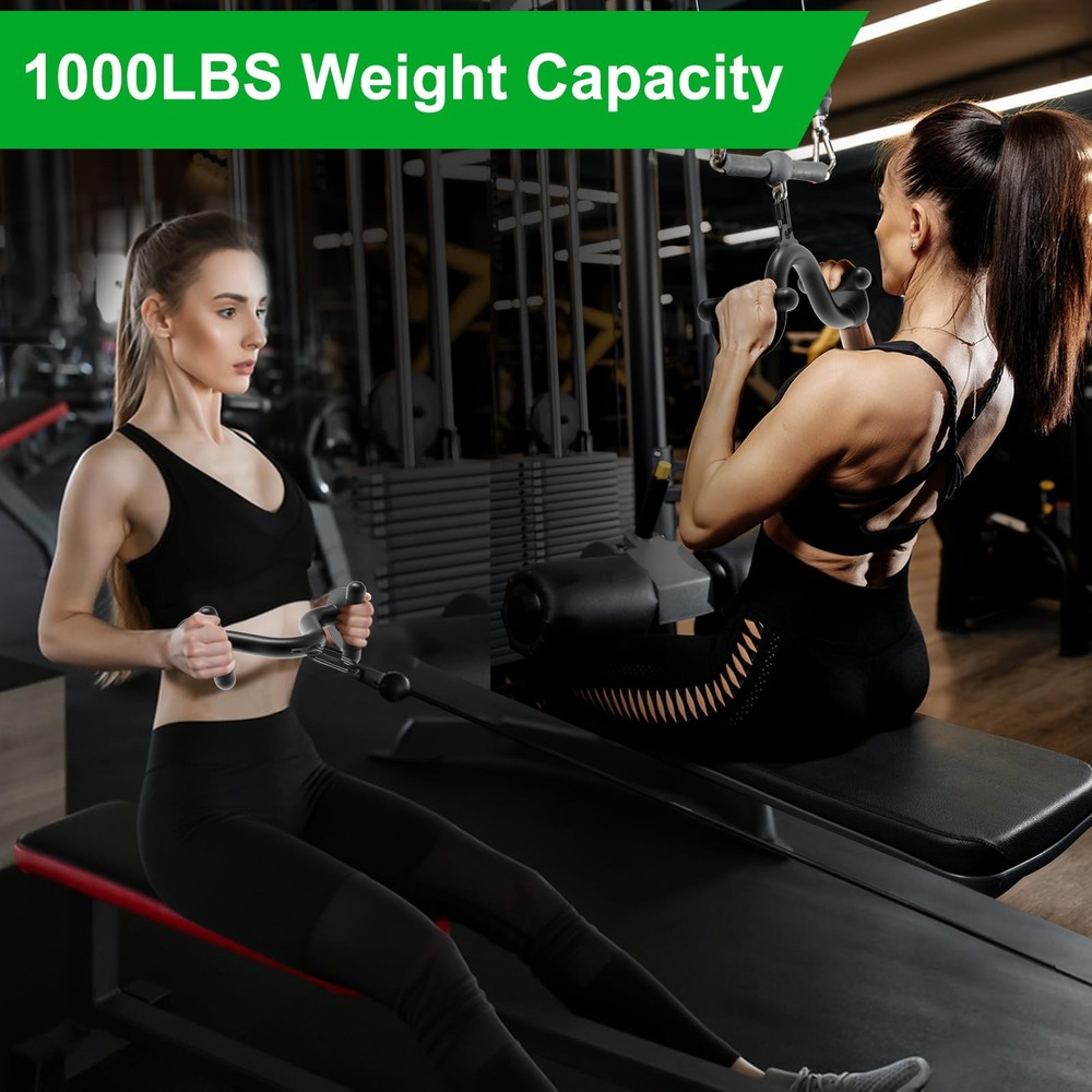 12 LAT Pull Down Bars Cable Machine Attachment, Rowing T-bar V-bar Set, Back ...