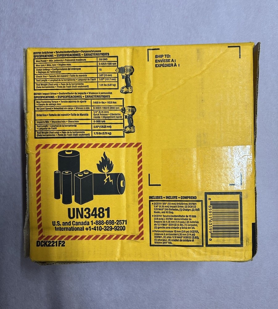 DEWALT DCK221F2 12V Brushless 2-Tool Combo Kit