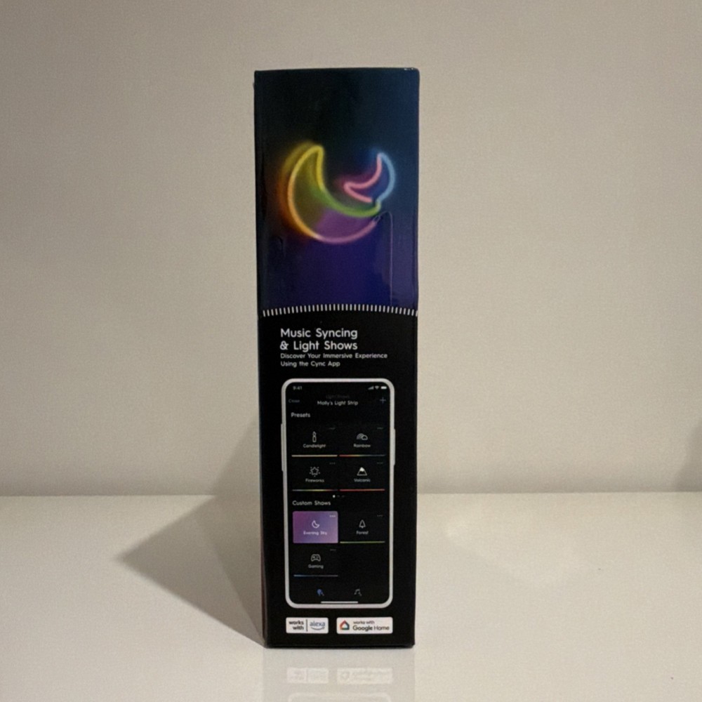 GE Cync Dynamic Effects Neon-Shape Multicolor Smart LED Light Strip 10 ft