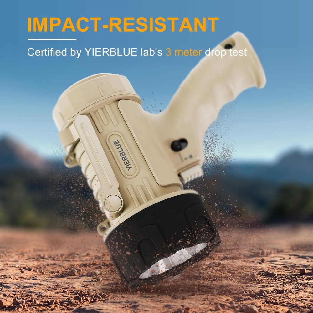 YIERBLUE Rechargeable Spotlight Flashlight with 1000000 High Lumen ... Fast Ship