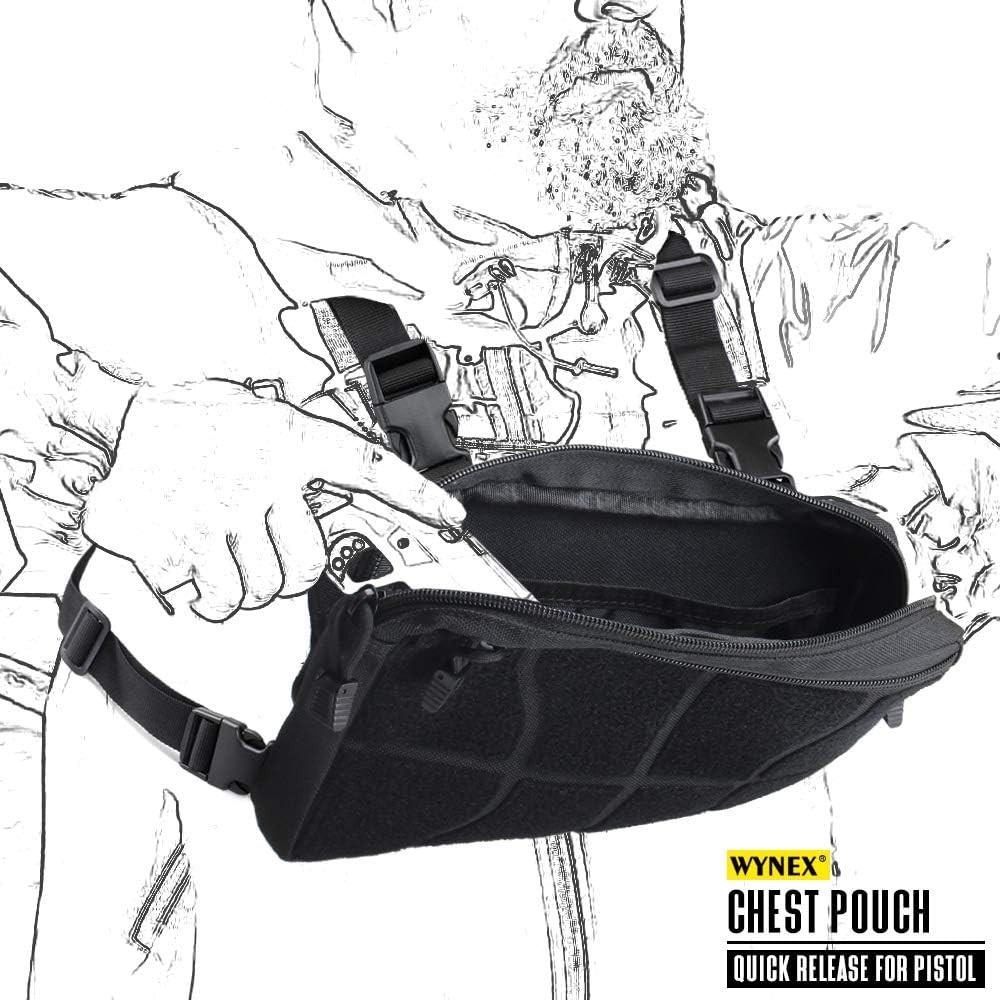 Durable 600D Nylon Tactical Chest Rig with Adjustable Straps and Ventilated Back