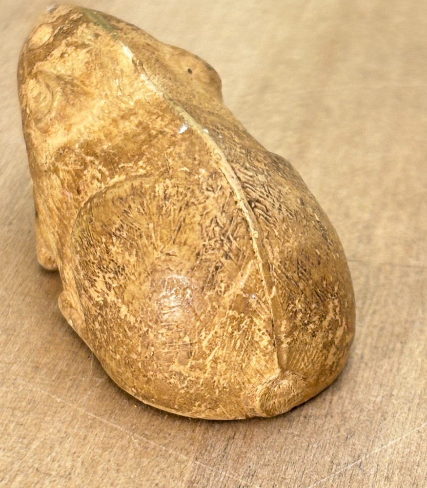 Antique Toy Mouse Clakware Composition w Bell Inside, 2"l