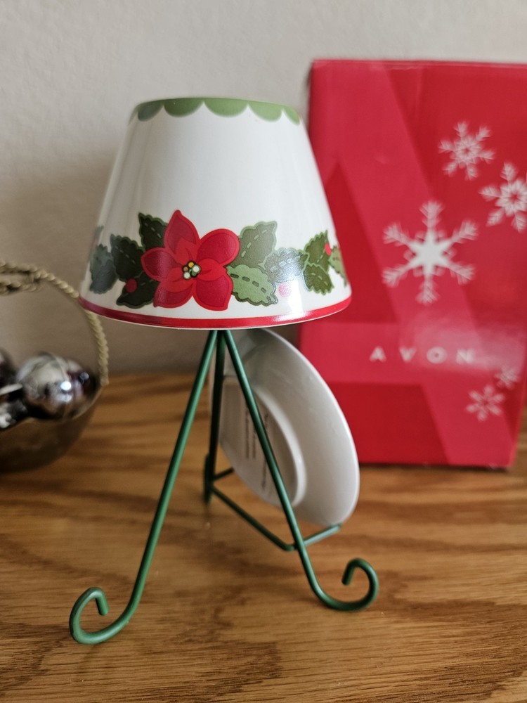 Avon Very Merry Tealight Holder Poinsettia Pattern Original Packaging