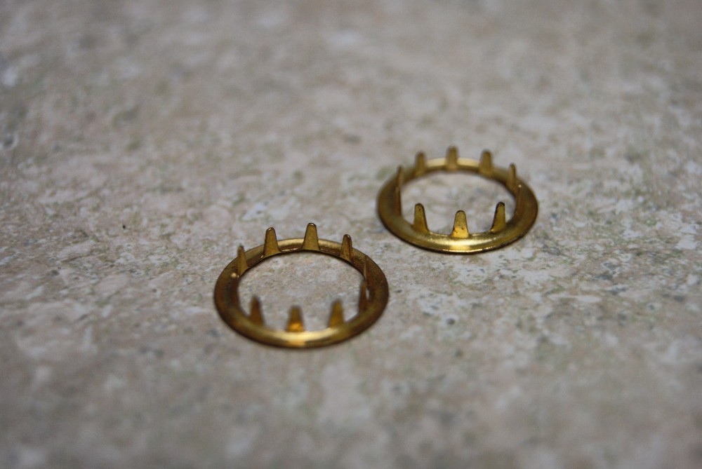 TWO SOLID BRASS GROMMETS 5/8 NEW CLOCK PARTS