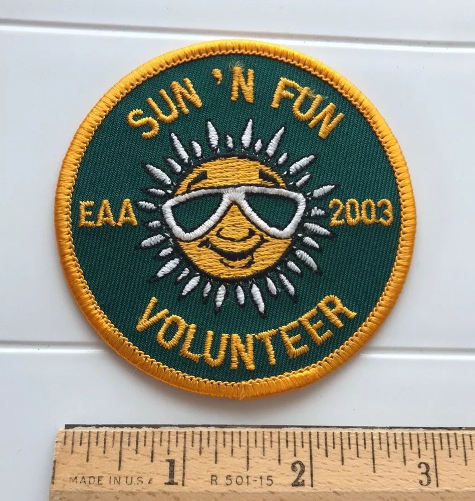 EAA Experimental Aviation Association Sun ‘n Fun 2003 Volunteer Round Patch