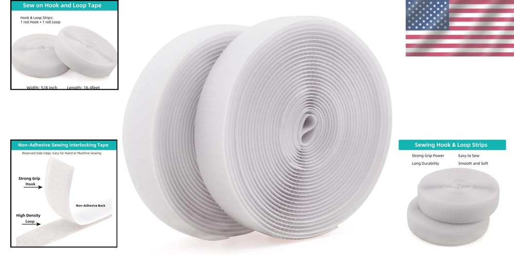 Versatile Non-Adhesive 5/8 Inch Hook and Loop Tape - Perfect for DIY Projects