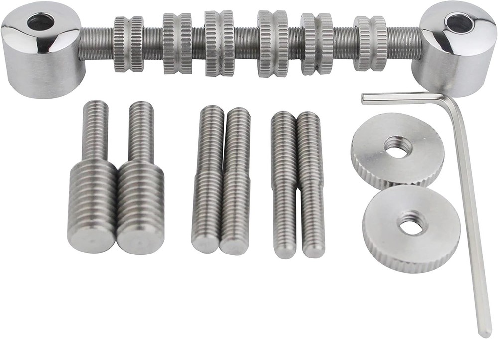 Guyker Stainless Steel Space Control Adjustable Roller Guitar Bridge Chrome