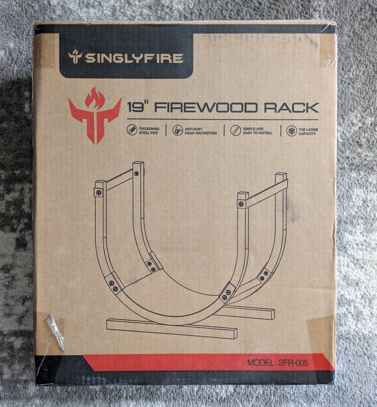 Firewood Rack - 19" Indoor/Outdoor Fireplace Wood Storage Rack By SINGLYFIRE