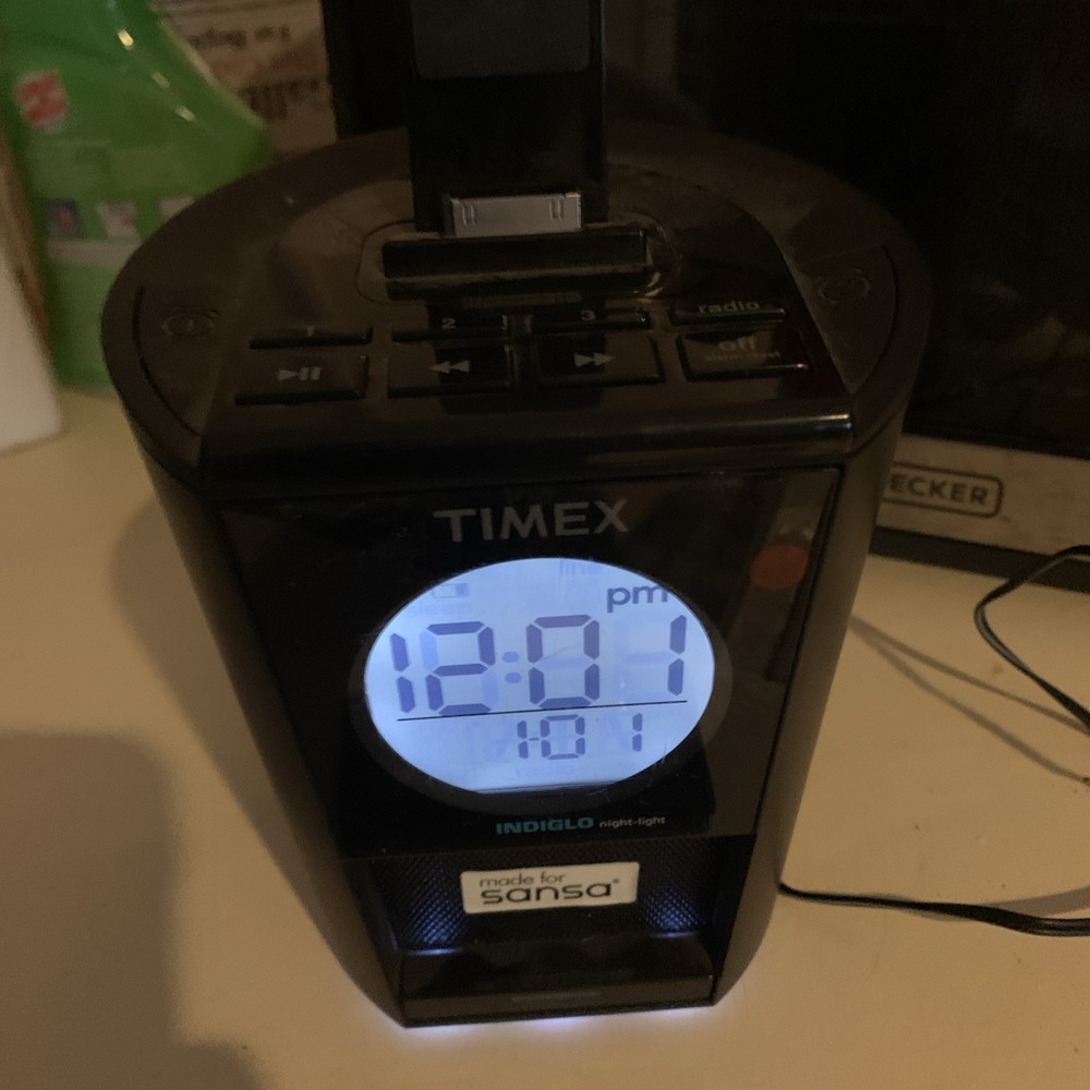 TIMEX Radio TS70 Clock w/ Dock Combo Remote Tested Works