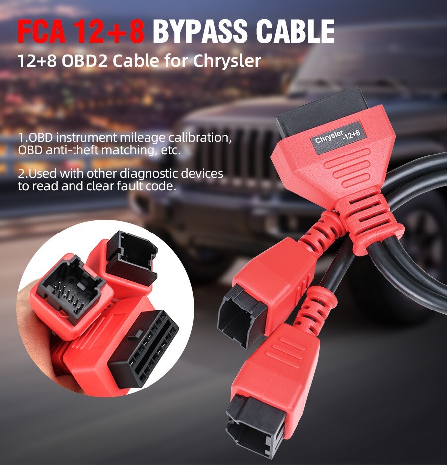 FCA 12+8 Universal Adapter Cable Adapter For OBDSTAR/LAUNCH Easy to Use