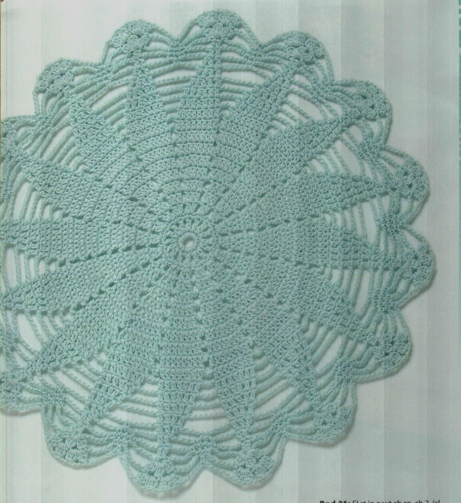 MYSTIC BLUE DOILY 9" HOME DECOR CROCHET PATTERN INSTRUCTIONS