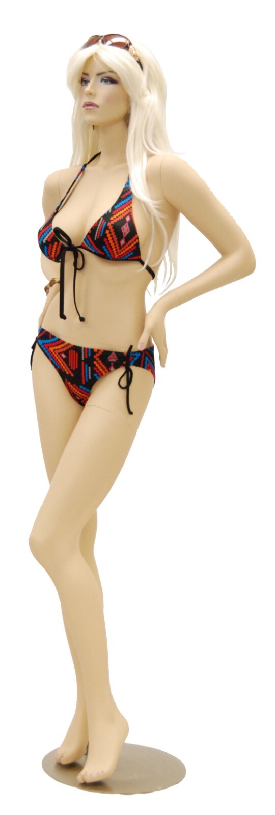 Adult Female Realistic Fleshtone Fiberglass Fashion Mannequin with Base and Wig