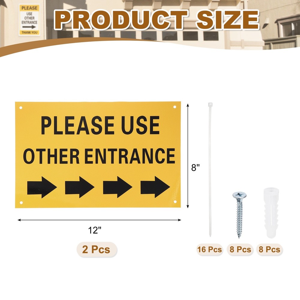 "2 Piece Sign \"Use Input\" Right Arrow G/W"