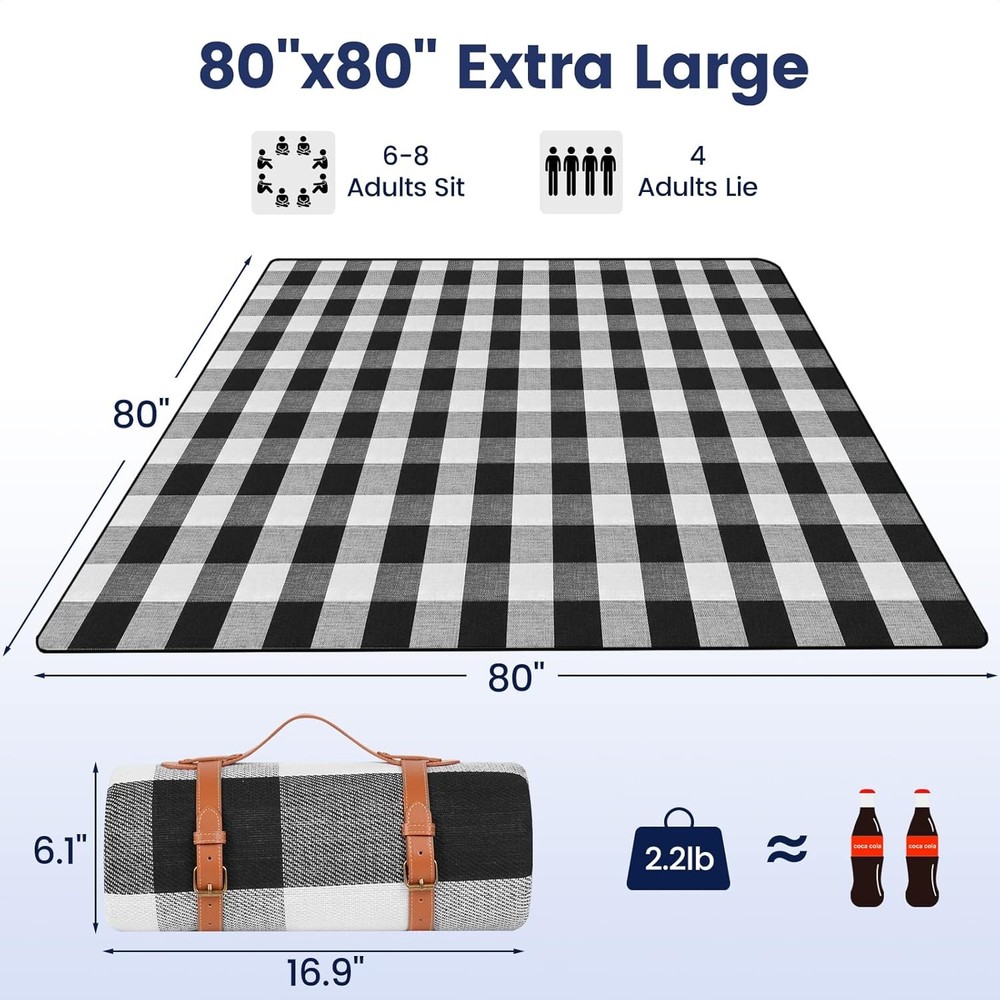 sapsisel 80”x 80” 6'7 x (Rectangular), Black & White Grids