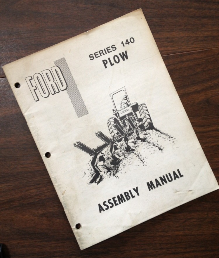 Ford Series 140 Plow Assembly Manual Setup