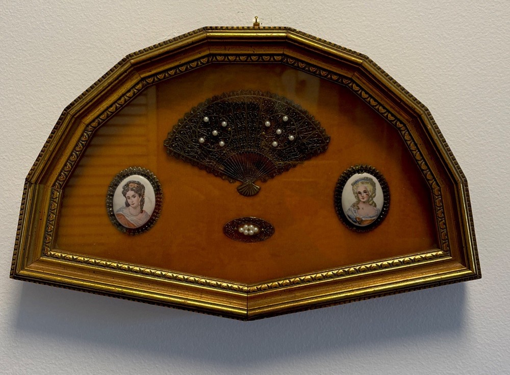 Victorian Style Fan Shaped Shadow Box Frame
