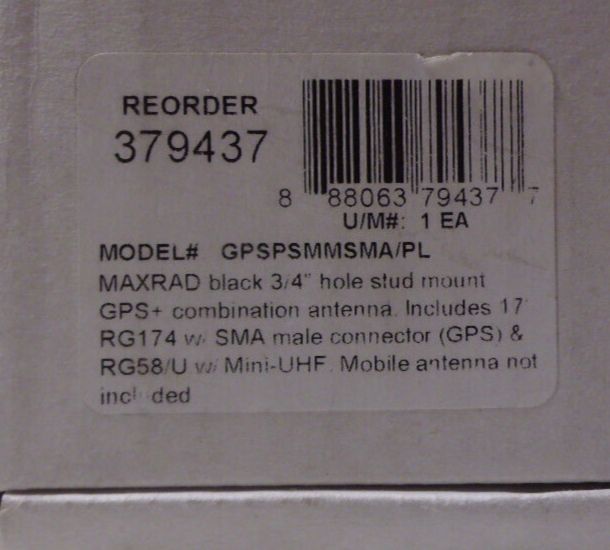 PCTEL GPS MAXRAD ANTENNA MOUNT GPSPSMMSMA/PL