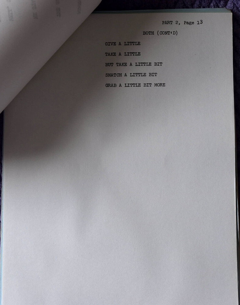 1966 " The Jackie Gleason Show " Original Screenplay Script