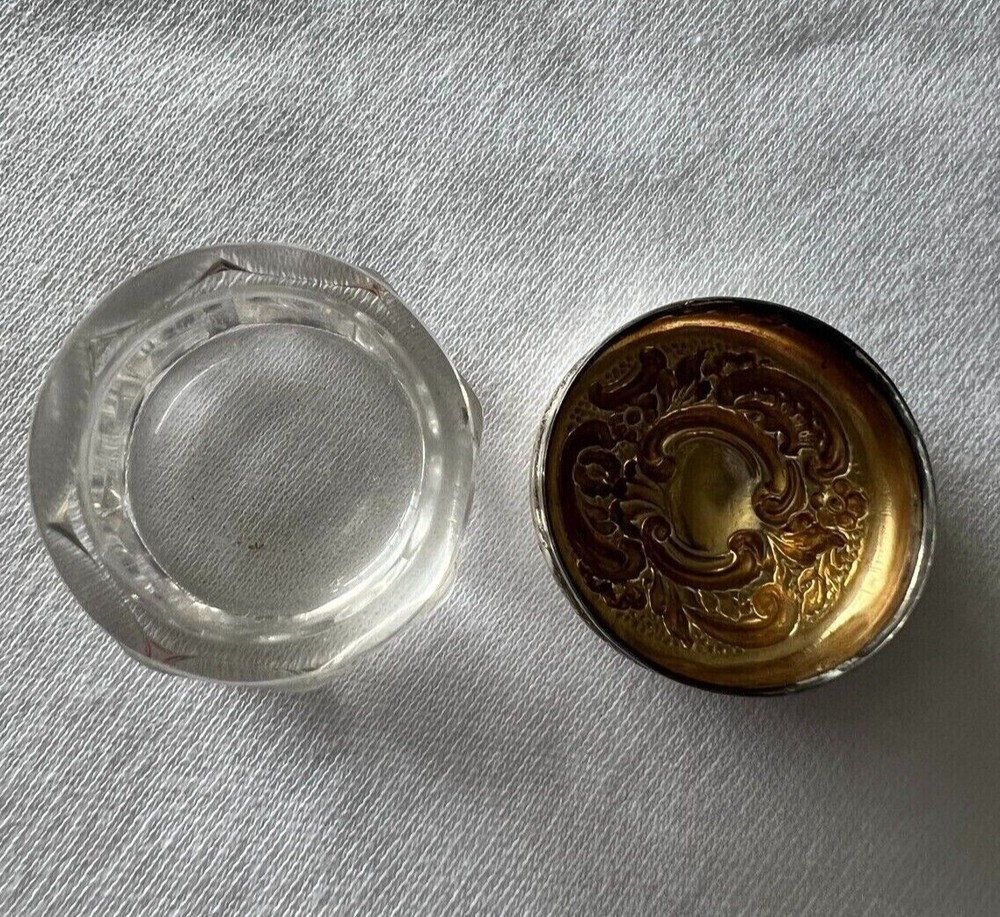 Antique Silver pill jar 1898