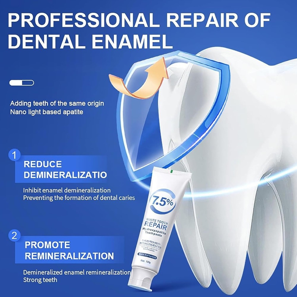 7.5% Hydroxyapatite Toothpaste, 2Pack Toothpaste for Advanced Enamel Protection