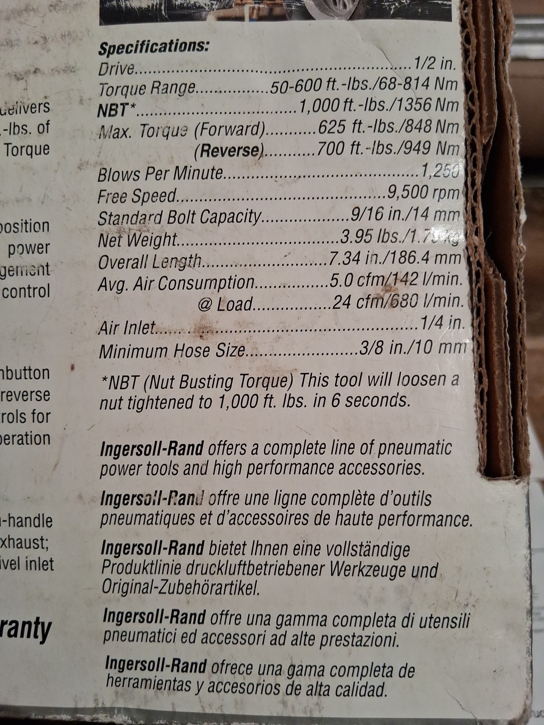 Ingersoll Rand 2135Ti 1/2” Drive Titanium Impact Gun LIGHT USE