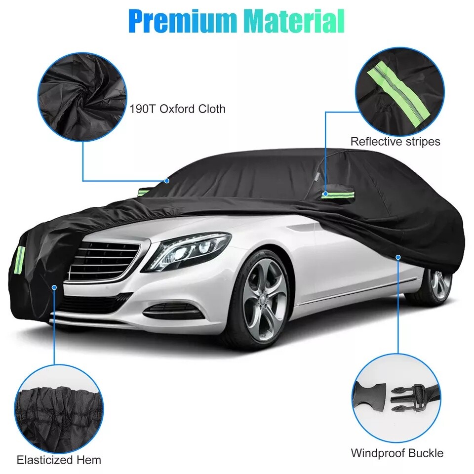 Heavy Duty Waterproof Full Car Cover All Weather Protection Outdoor Dustproof US