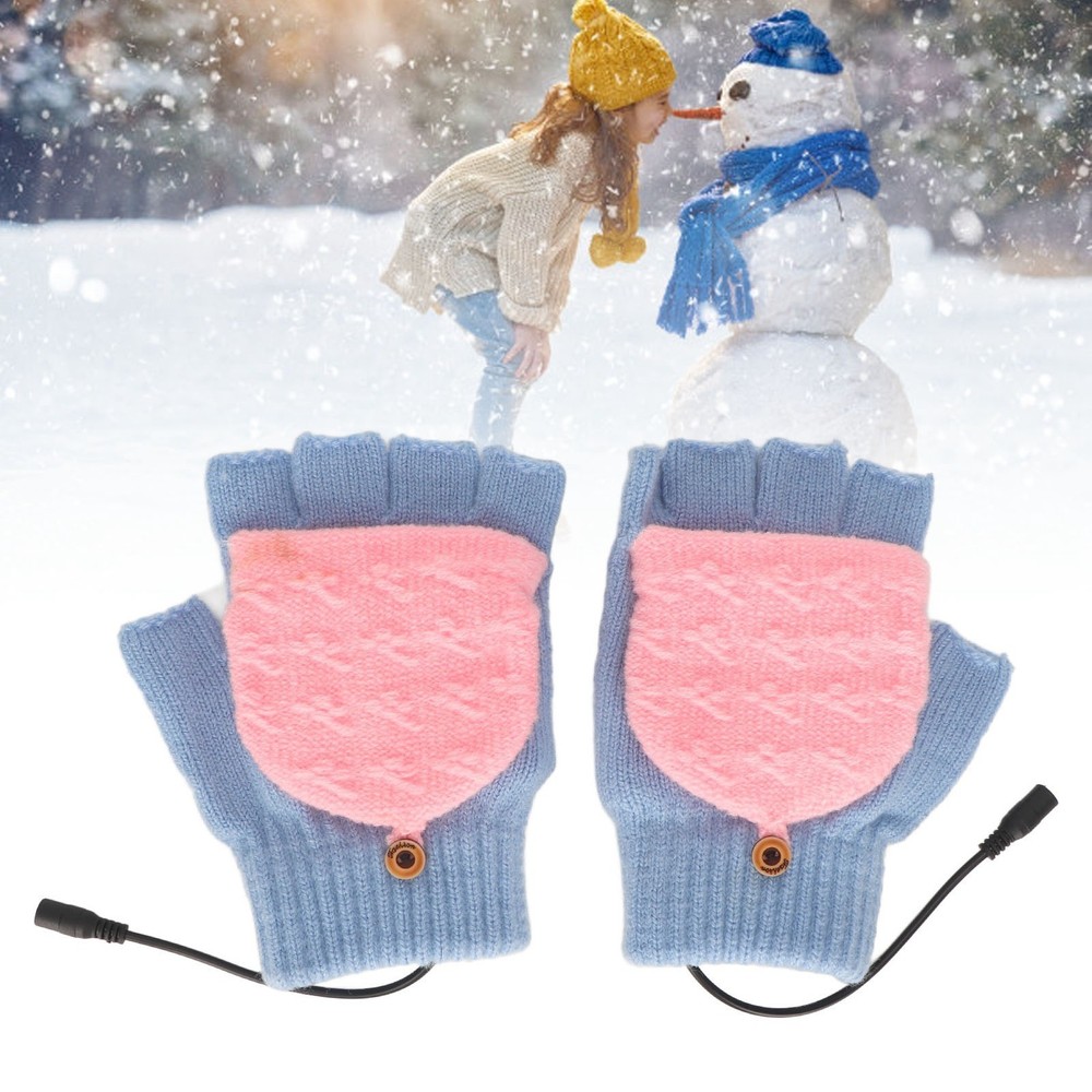 USB Heating  Full Finger Half Fingerless Double Sided Heating Soft Hand