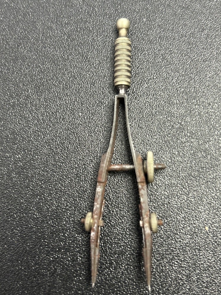 Maths Compass Set in Small Leather Box - A Burgess