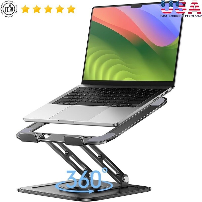 Adjustable Laptop Stand 360 Rotating Ergonomic Computer Riser 10-16 Inch Laptops