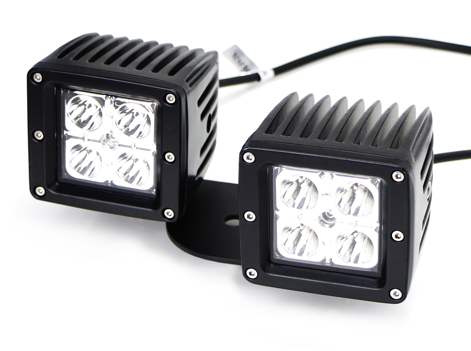 Add-On Dual Pod Light Mounting Brackets For Truck SUV Hood Hinge or A-Pillar LED