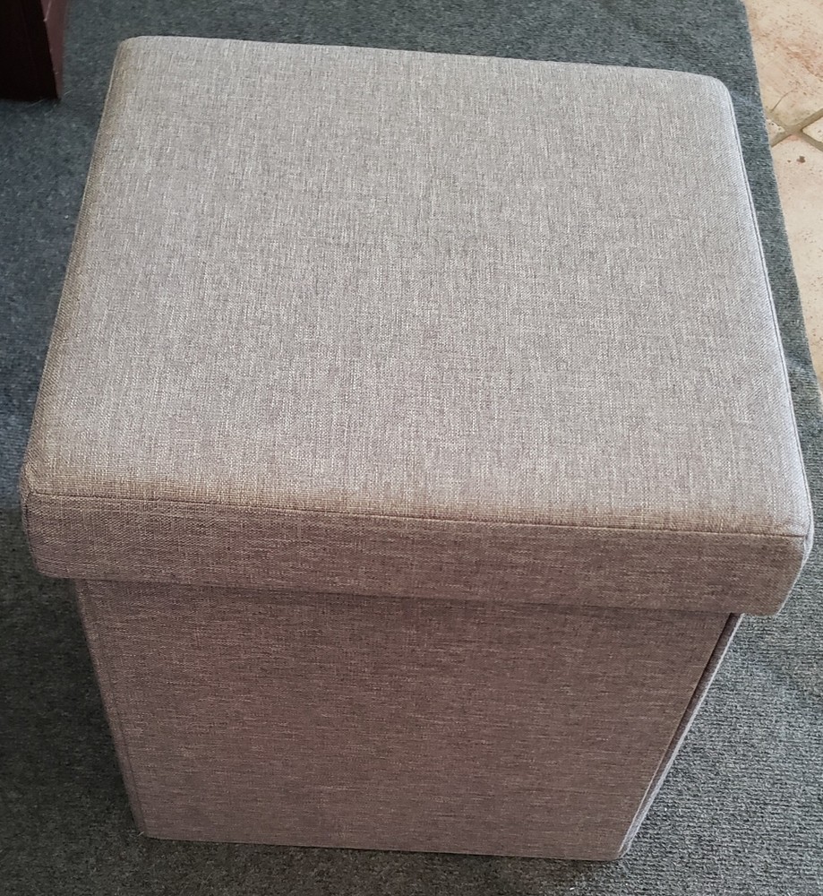 Collapsible Double Dorm Storage Ottoman Gray - Room Essentials
