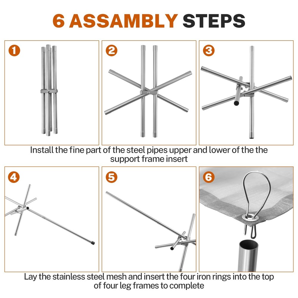 22 Inch Portable Fire Pit for Camping, Wire Mesh Fire Pit, Foldable Stainless...