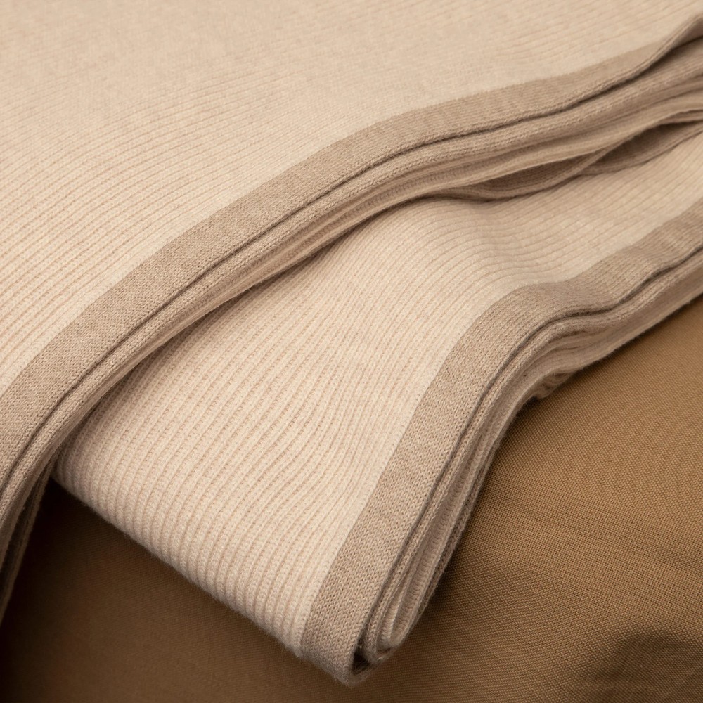 Bemboka Pure Cotton Frame Throw Wheat/Sand