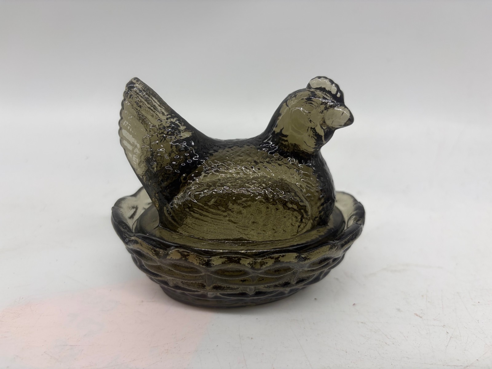 3" Covered Hen - Titanium - Mosser Glass, USA