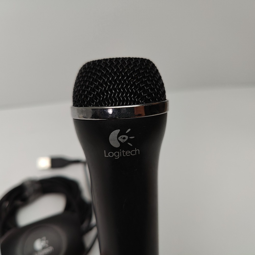 Logitech USB Microphone Wired PC Mic White USB Plug Play Computer Karaoke Mic