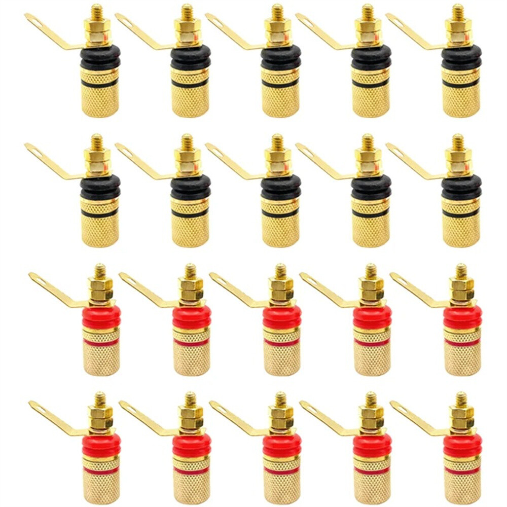 20Pcs Amplifier Speaker Terminal Binding Post 4mm Banana Plug Socket Connector