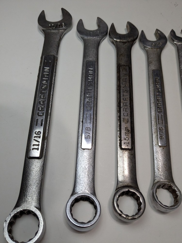 Nine Craftsman Combination Wrenches
