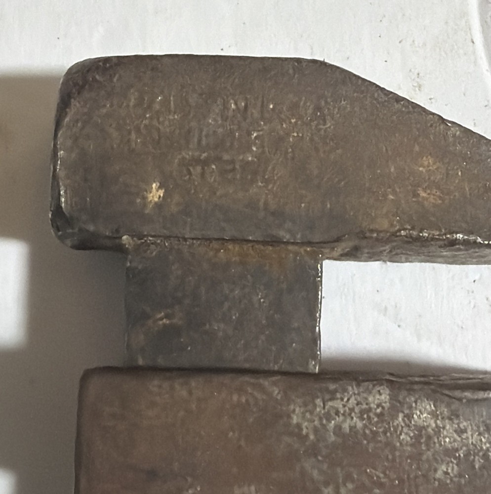 Antique Early Coes Monkey Wrench Tool Wood Handle Adjustable