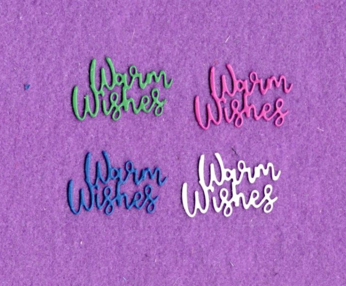 WARM WISHES # 4 die cuts scrapbook cards