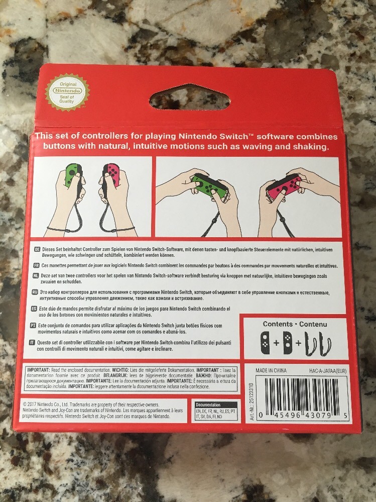 EMPTY BOX ONLY Nintendo Switch Joy-con Splatoon 2 Green Pink Joycon