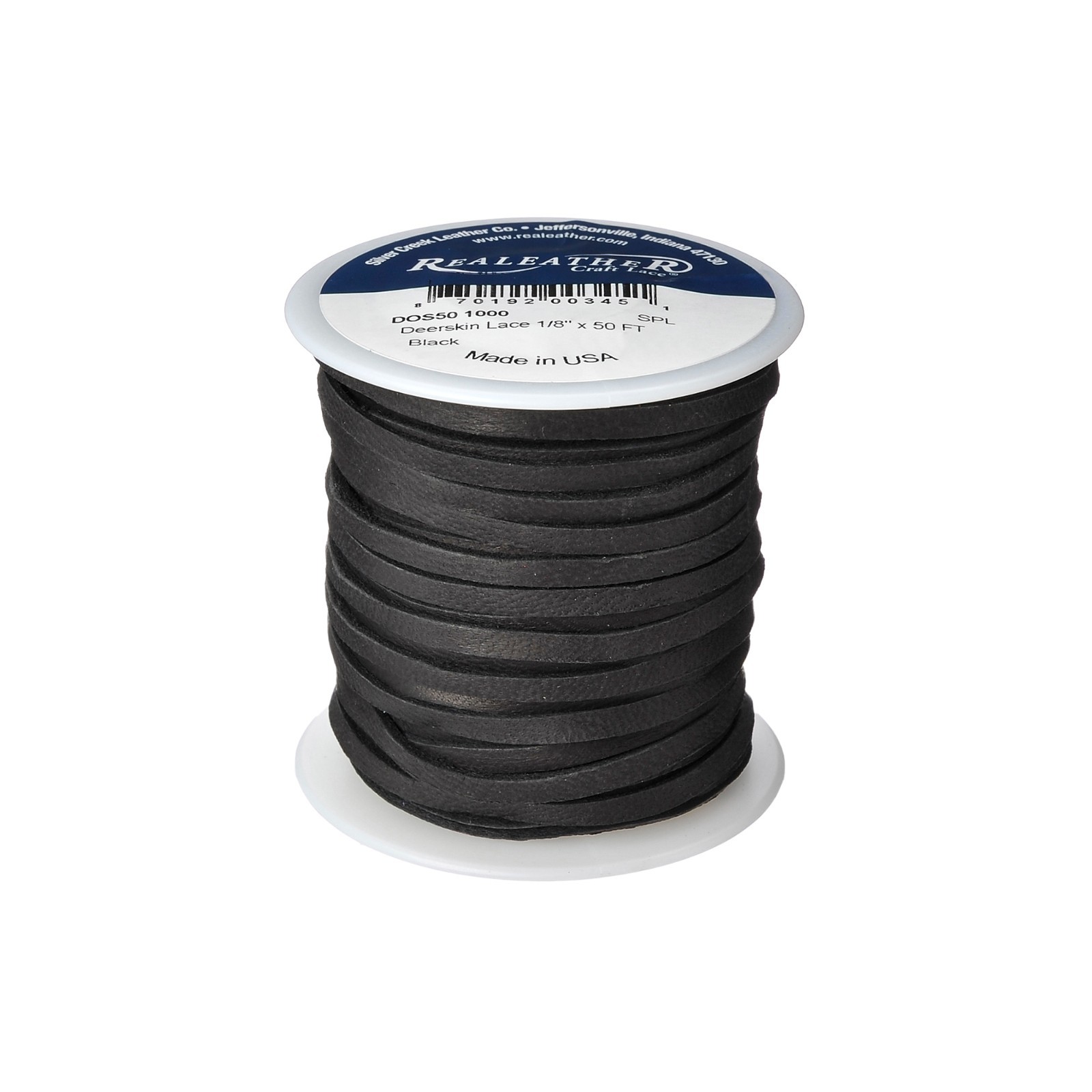 Deerskin Lace Spool 1/8" x 50 ft Black - Craft Jewelry Garment Leather Lace